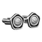 Visconti Stainless Steel + Enamel Divina Proporzione Cufflinks // Black + Silver