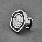 Visconti Stainless Steel + Enamel Divina Proporzione Pin // Black + Silver