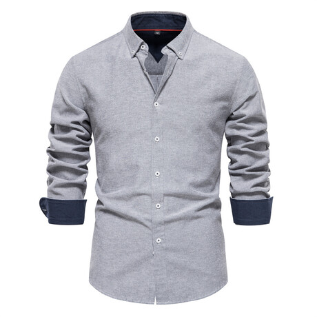 Long Sleeve Button-Up Shirt // Gray (XS)