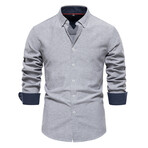 Long Sleeve Button-Up Shirt // Gray (XS)