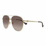 Gucci // Unisex // Novelty Sunglasses // Gold + Brown Gradient