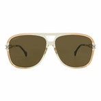 Gucci // Unisex // Novelty Sunglasses // Orange Silver + Brown