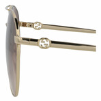 Gucci // Unisex // Novelty Sunglasses // Gold + Brown Gradient