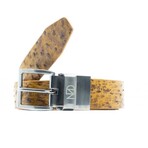Domenico Ostrich Leather Belt // Antique Paja (44)