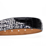 Caribe Caiman Back & Caiman Belly Leather // Black Newspaper (44)