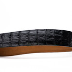 Silvio Caiman Back Leather Belt // Black (48)