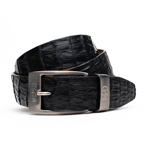 Silvio Caiman Back Leather Belt // Black (36)