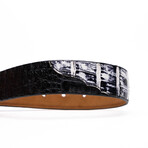 Caribe Caiman Back & Caiman Belly Leather // Newspaper Black (48)