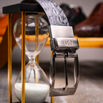 Silvio Caiman Back Leather Belt // Black (48)