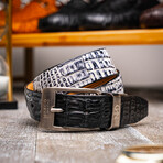Caribe Caiman Back & Caiman Belly Leather // Black Newspaper (44)