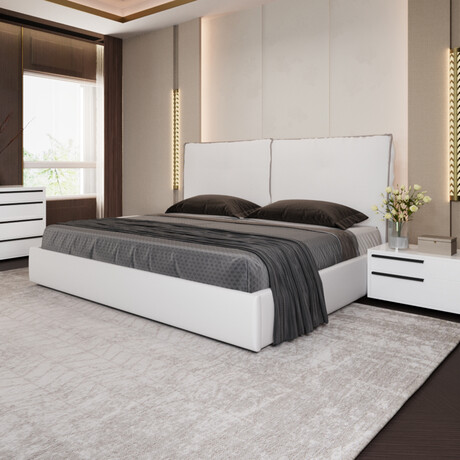 Aria King Storage Bed // White