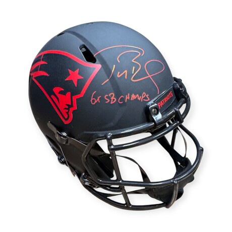 Tom Brady // New England Patriots // Signed Helmet + Inscc.