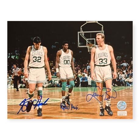 Bird, Parish & McHale // BOS Celtics // Signed Photo // On Court