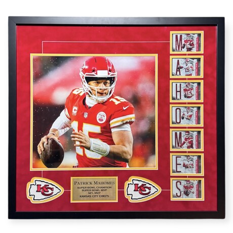 Mahomes // KC Chiefs // Spellbound Complete Trading Card Set Collage + Framed