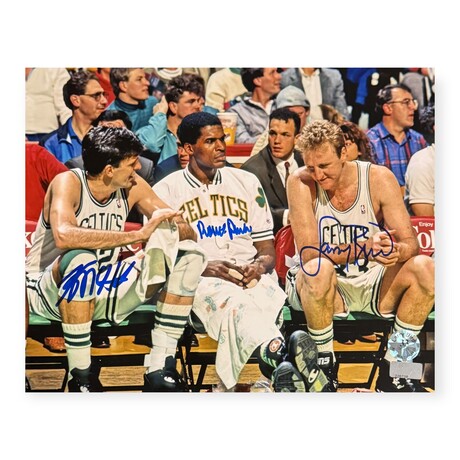 Bird, Parish & McHale // BOS Celtics // Signed Photo // Bench