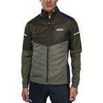 Swix // Men's // Dynamic Hybrid Insulated Jacket // Olive + Dark Olive (L)