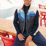 Marine Layer // Men's // Archive Scenic Puffer Vest // Blue Mountain Scene (M)
