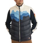 Marine Layer // Men's // Archive Scenic Puffer Vest // Blue Mountain Scene (M)