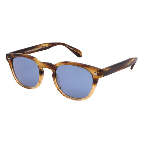 Men's // Oliver Peoples OV5036S 170356 Round Sunglasses // Light Havana  + Blue