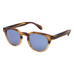 Oliver Peoples // Men's // OV5036S 170356 Round Sunglasses // Light Havana + Blue