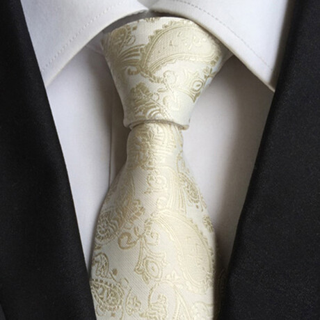 Formal Men’s Necktie // Ivory Paisley