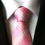 Formal Men’s Necktie // Pink & White Plaid