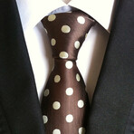 Formal Men’s Necktie // Brown Polka Dot