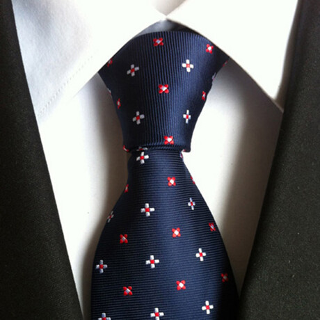 Formal Men’s Necktie // Navy Blue Diamond Dot