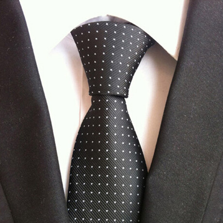 Formal Men’s Necktie // Black & Silver Micro Dot