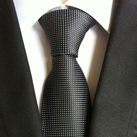 Formal Men’s Necktie // Black & White Micro-Check