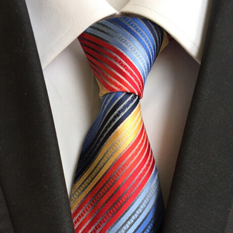 Formal Men’s Necktie // Multicolor Rainbow Stripe