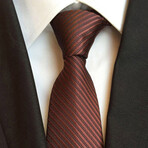 Formal Men’s Necktie // Burgundy & Black Textured Stripe