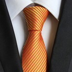 Formal Men’s Necktie // Gold & Red Pinstripe