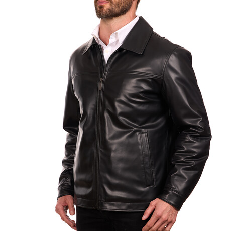 Genuine Leather Jacket // Black (S)