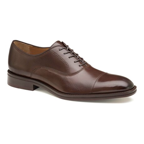 Italian Leather Meade Cap Toe Oxfords // Mahogany (8)