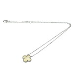 Van Cleef & Arpels // 18k White Gold Vintage Alhambra Mother of Pearl Pendant Necklace // 14.56"-16.14" // Store Display