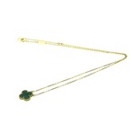 Van Cleef & Arpels // 18k Yellow Gold Vintage Alhambra Malachite Pendant Necklace // 16.53"-18.11" // Store Display