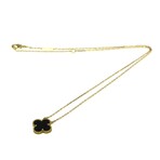 Van Cleef & Arpels // 18k Yellow Gold Vintage Alhambra Onyx Pendant Necklace // 14.56"-16.14" // Store Display