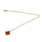 Van Cleef & Arpels // 18k Yellow Gold Vintage Alhambra Carnelian Pendant Necklace // 14.76"-16.33" // Store Display