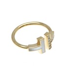 Tiffany & Co. // 18k Rose Gold T-Wire Diamond + Mother of Pearl Ring // Ring Size: 9 // Store Display