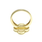 Van Cleef & Arpels // 18k Yellow Gold Alhambra Diamond + Mother of Pearl Ring // Ring Size: 5.75 // Store Display