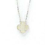 Van Cleef & Arpels // 18k White Gold Vintage Alhambra Mother of Pearl Pendant Necklace // 14.56"-16.14" // Store Display