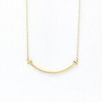 Tiffany & Co. // 18k Yellow Gold T-Smile Pendant Necklace // 15.74"-17.71" // Store Display