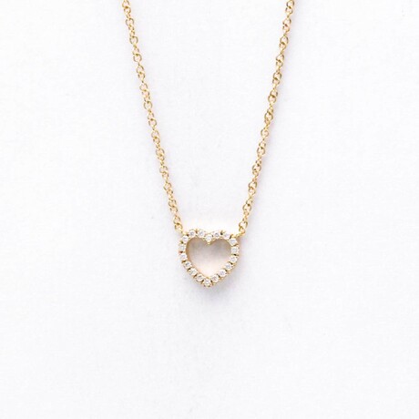 Tiffany & Co. // 18k Rose Gold Sentimental Heart Diamond Pendant Necklace // 15.94" // Store Display