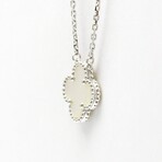 Van Cleef & Arpels // 18k White Gold Vintage Alhambra Mother of Pearl Pendant Necklace // 14.56"-16.14" // Store Display
