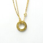 Cartier // 18k Yellow Gold Love Circle Diamond Pendant Necklace // 14.96"-16.14" // Store Display