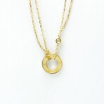 Cartier // 18k Yellow Gold Love Circle Diamond Pendant Necklace // 14.96"-16.14" // Store Display