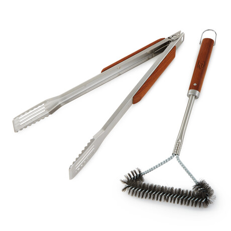 BergHOFF 2Pc Stainless Steel BBQ Tongs and Brush Set