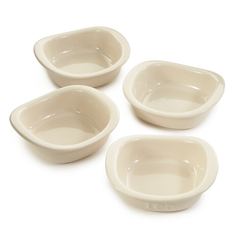BergHOFF Balance Stone 4Pc Ramekin Crème Brulé Set 4.25", 7oz., Moonbeam