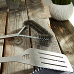 BergHOFF Stainless Steel 16.25" BBQ Brush with Wooden Handle